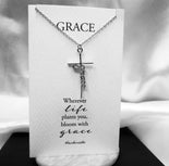 Joyfulle Mary Grace Pendant Necklace, Handmade Gifts for Women with Inspirational Greeting Card