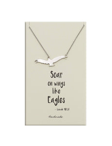 Joyfulle Aquila Eagle Pendant Necklace, Handmade Graduation Gifts for Women, Religious Jewelry with Inspirational Greeting Card