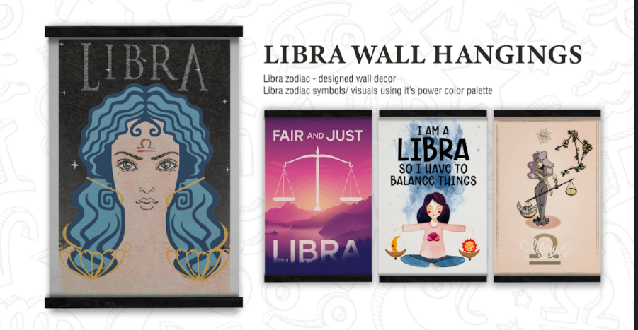 Libra Zodiac Printable Wall Hangings