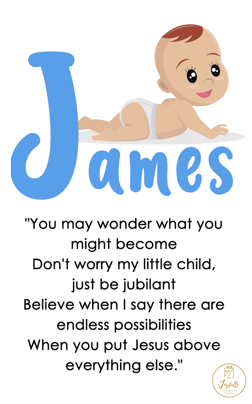 Baby and Kids Name Poems Printables - James