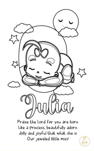 Baby and Kids Name Poems Printables - Julia