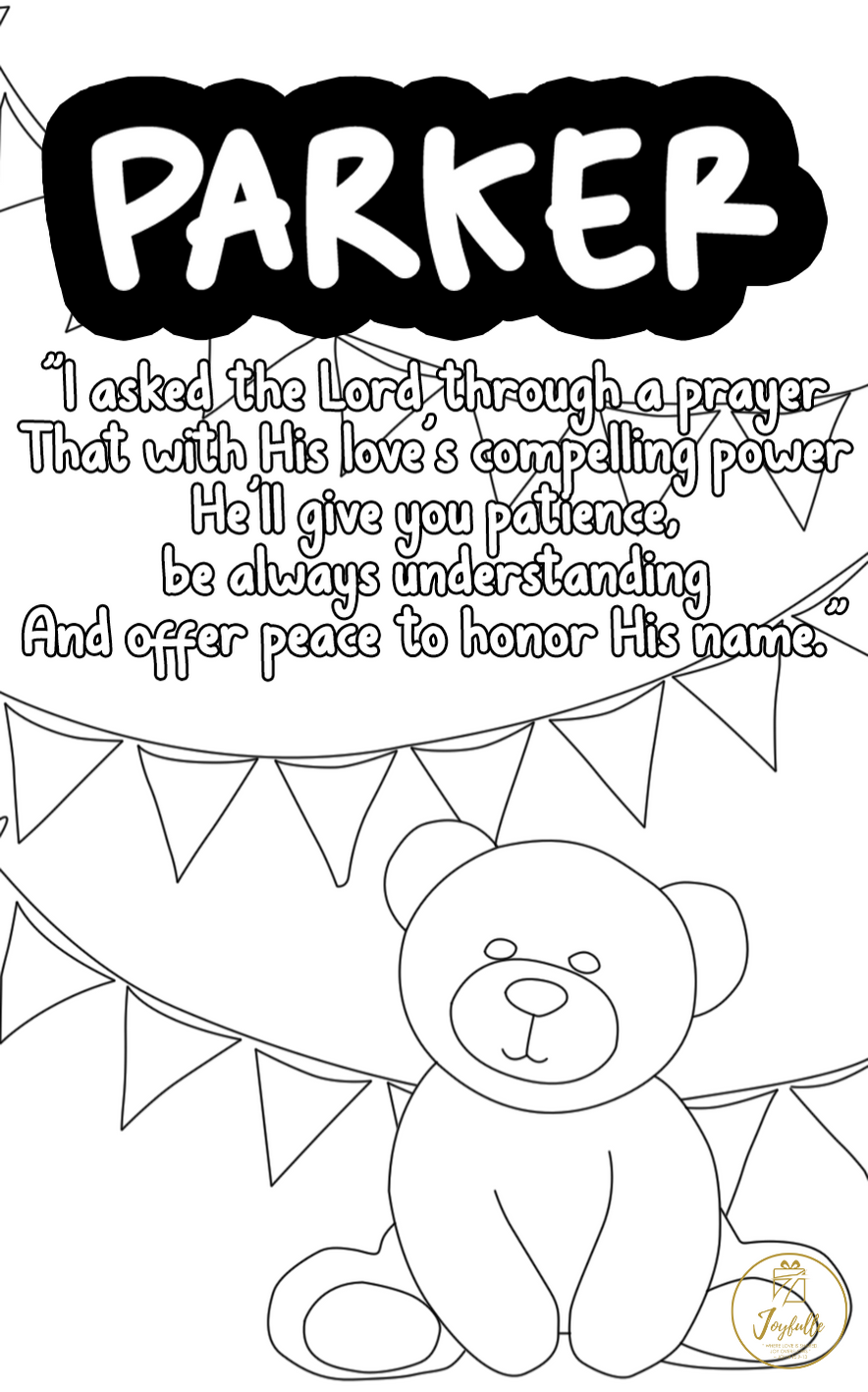 Baby and Kids Name Poems Printables - Parker