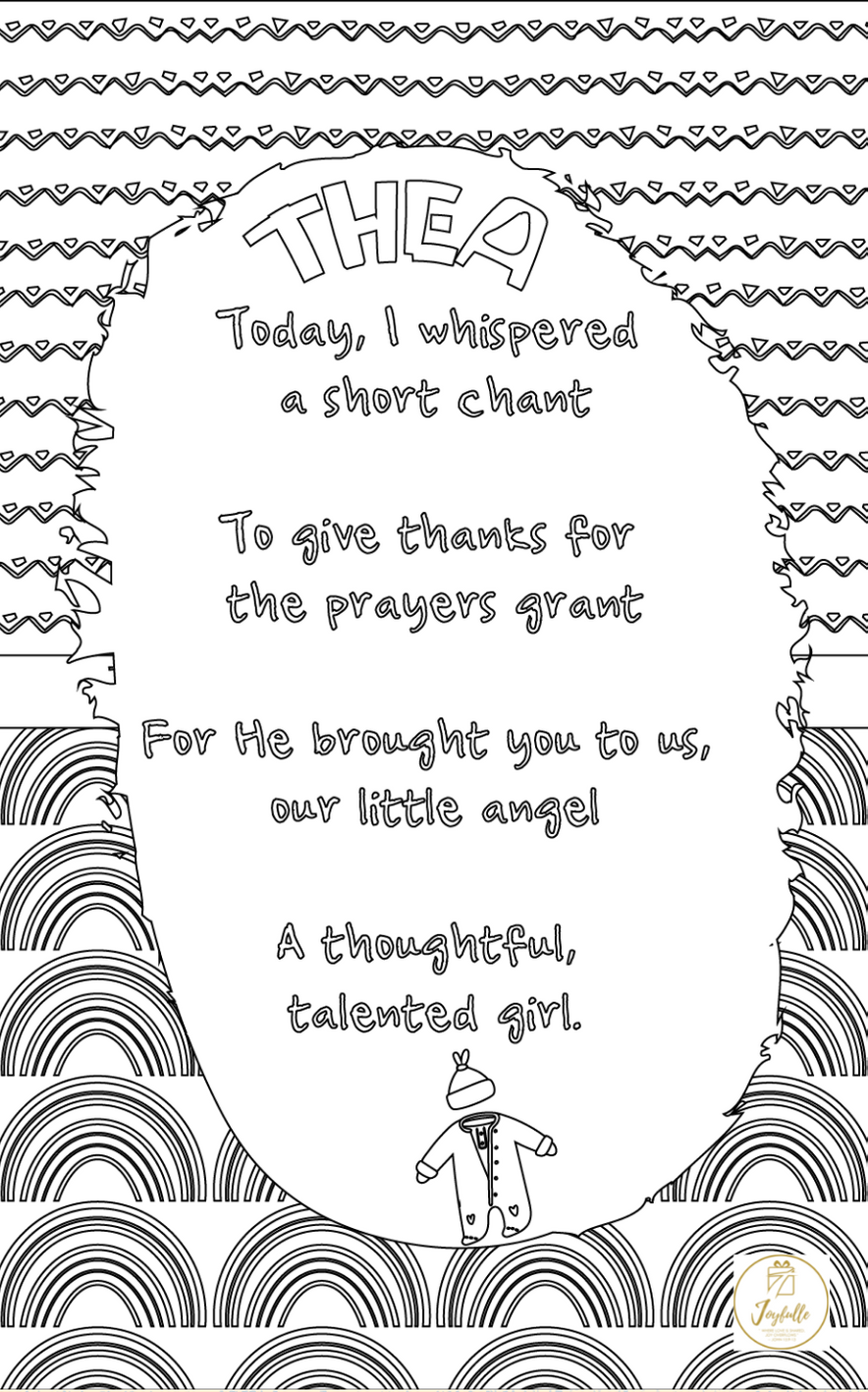 Baby and Kids Name Poems Printables - Thea