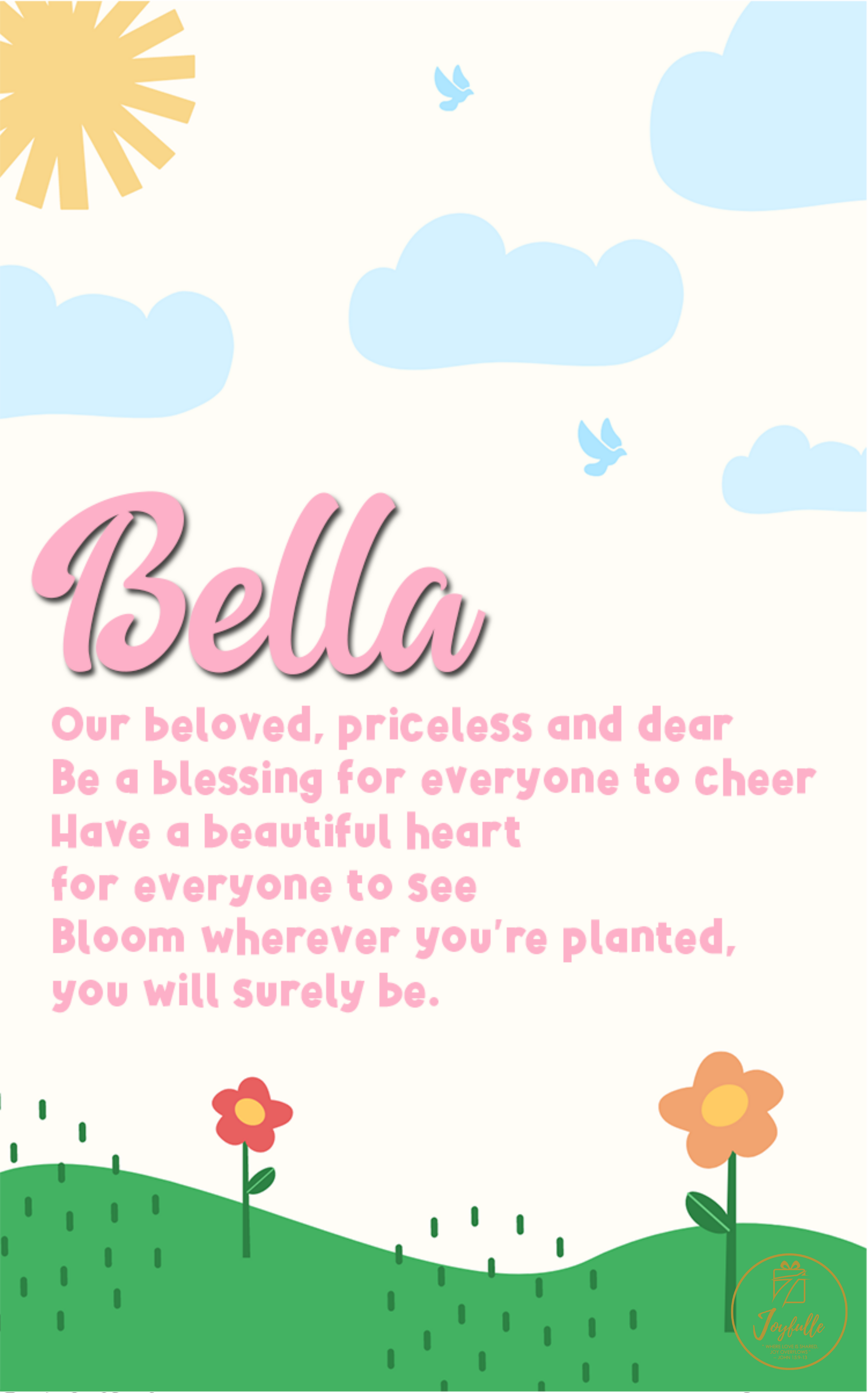 Baby and Kids Name Poems Printables - Bella