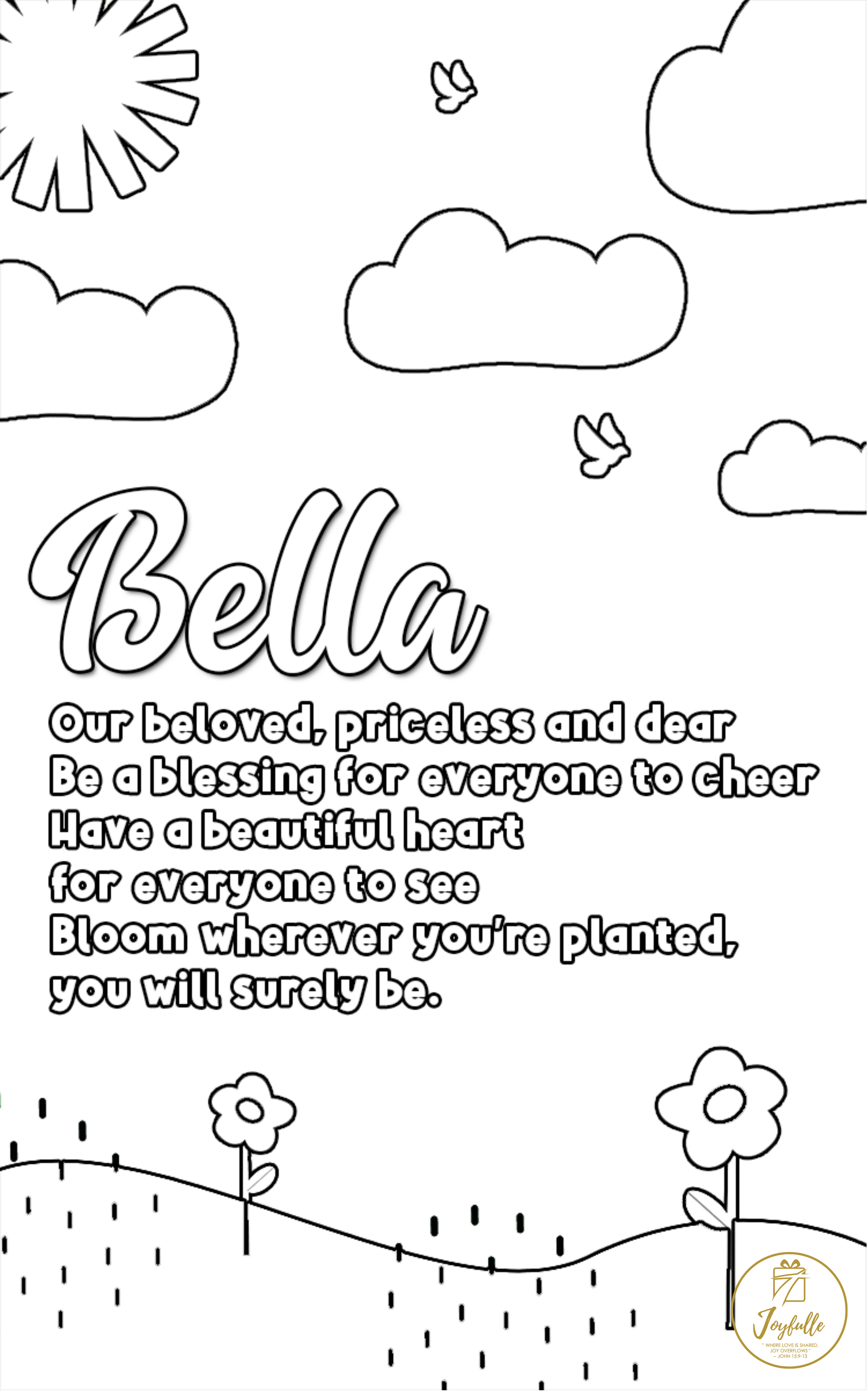 Baby and Kids Name Poems Printables - Bella
