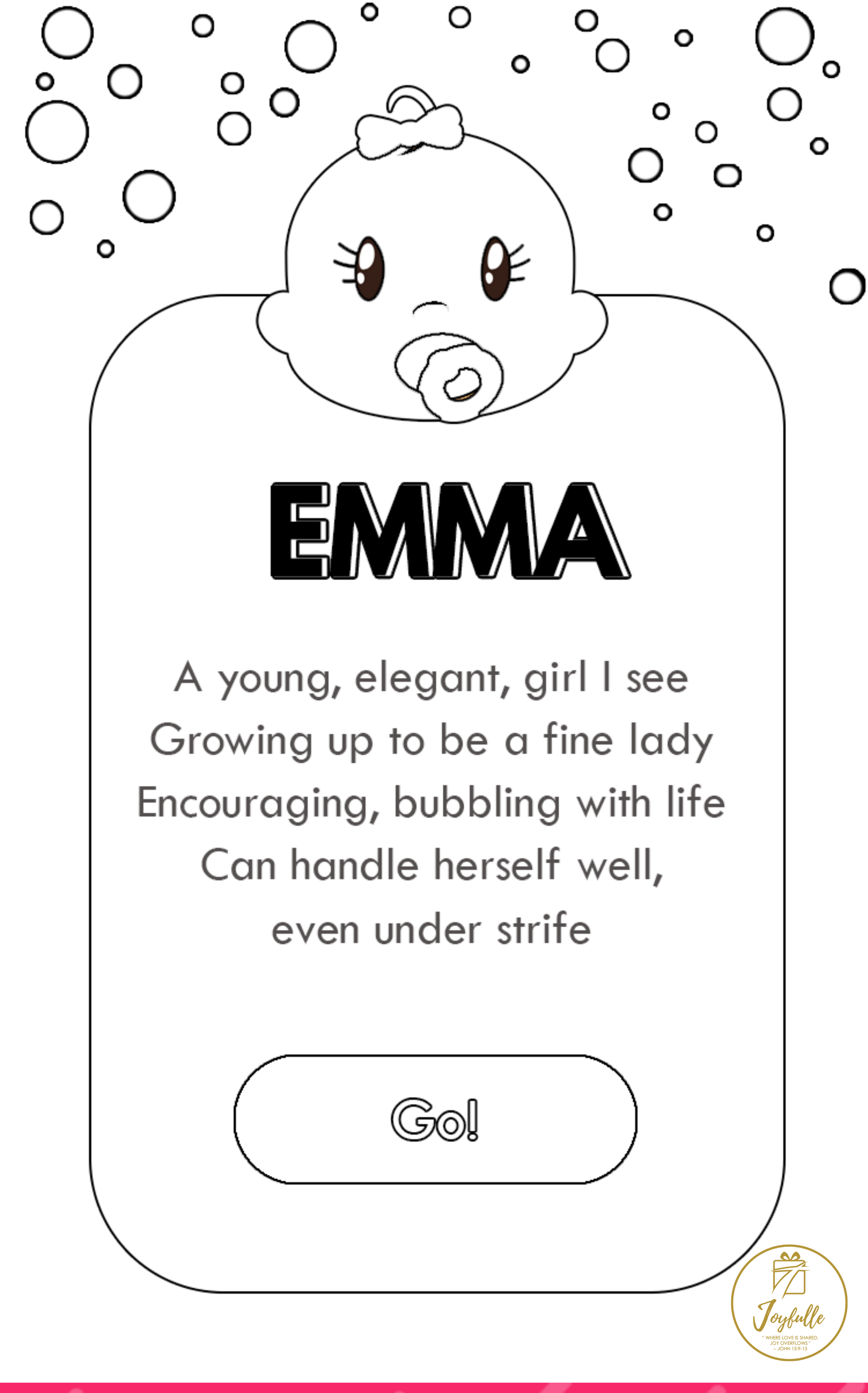 Baby and Kids Name Poems Printables - Emma