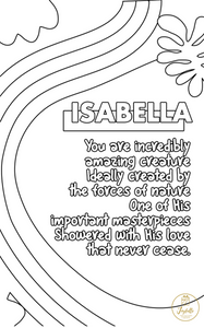 Baby and Kids Name Poems Printables - Isabella