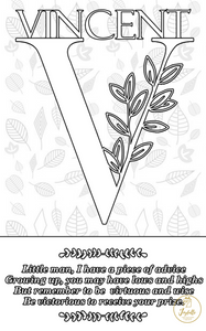 Baby and Kids Name Poems Printables - Vincent