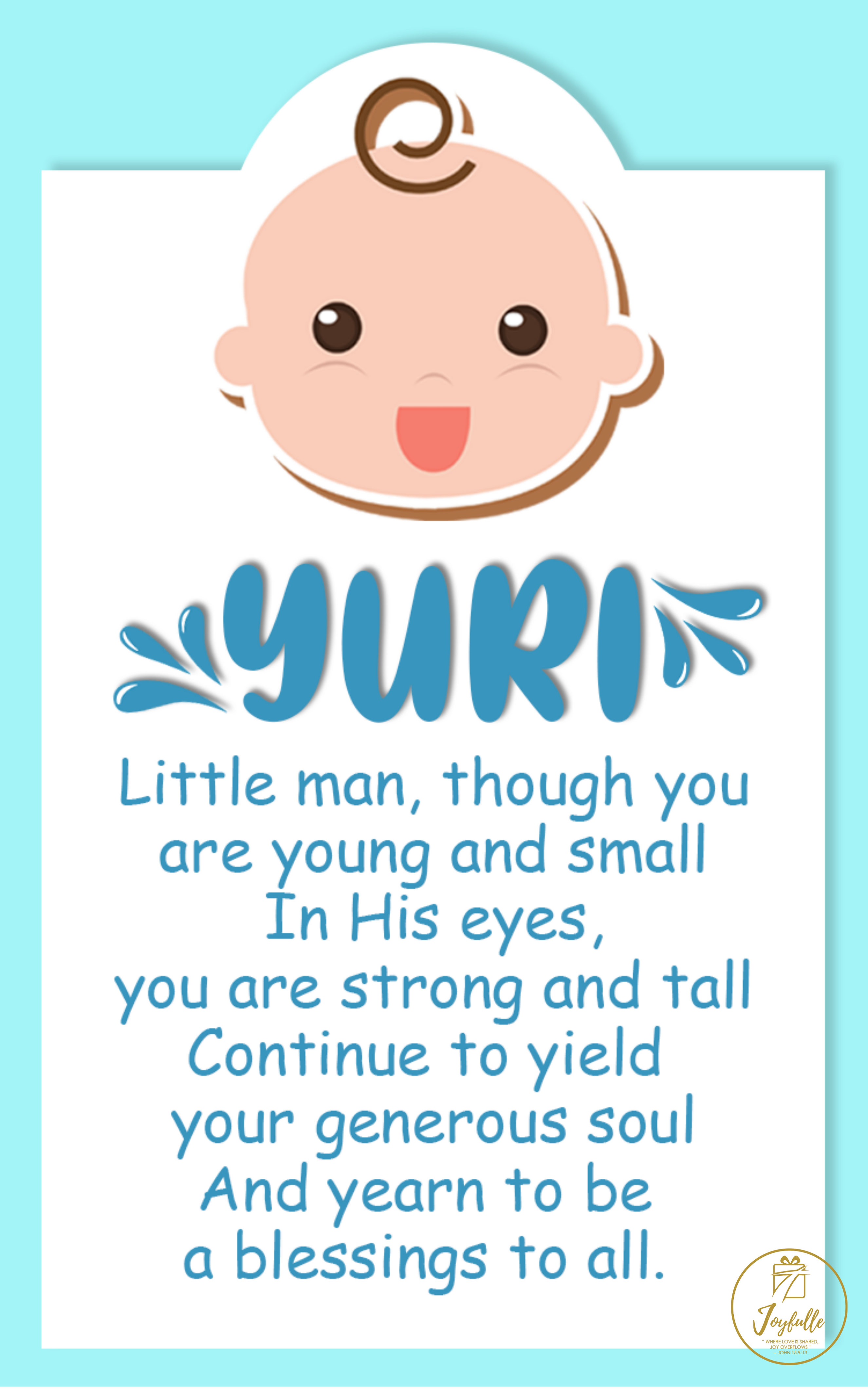 Baby and Kids Name Poems Printables - Yuri